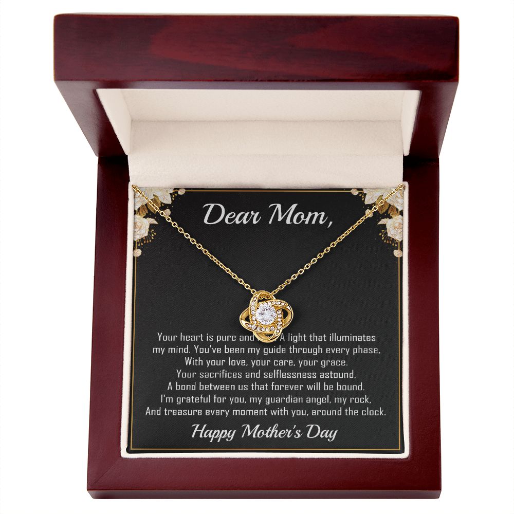 Dear Mom - Heart Pure and Kind -  Premium Love Knot Necklace