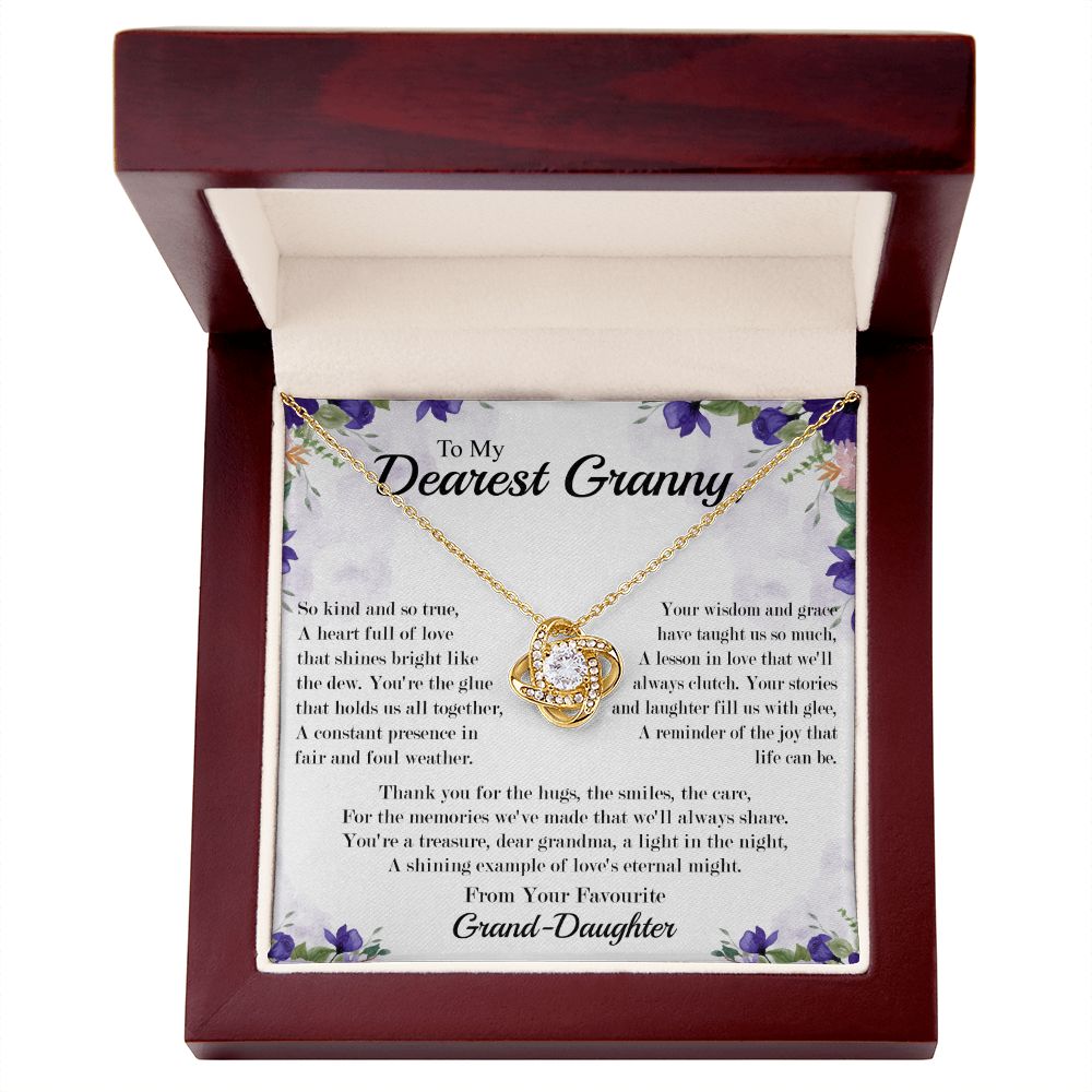 Dearest Granny - From Your Favorite Granddaughter -  Premium Love Knot Necklace