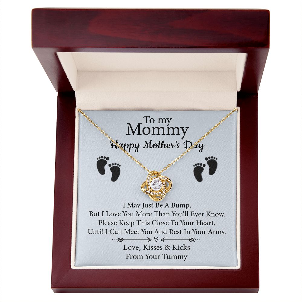 To My Mommy - From Your Tummy - Love Knot Necklace