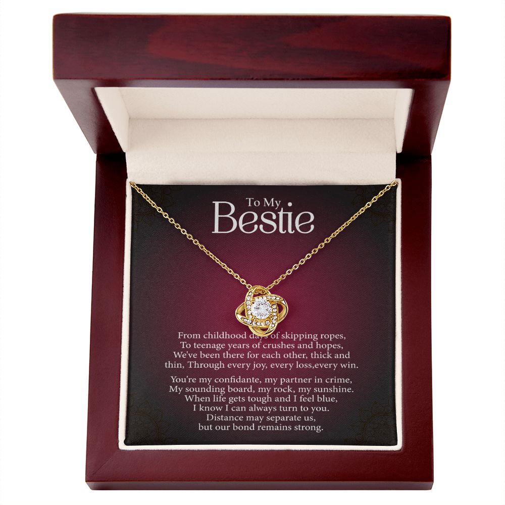 To My Bestie - Every Loss and Every Win -  Premium Love Knot Necklace