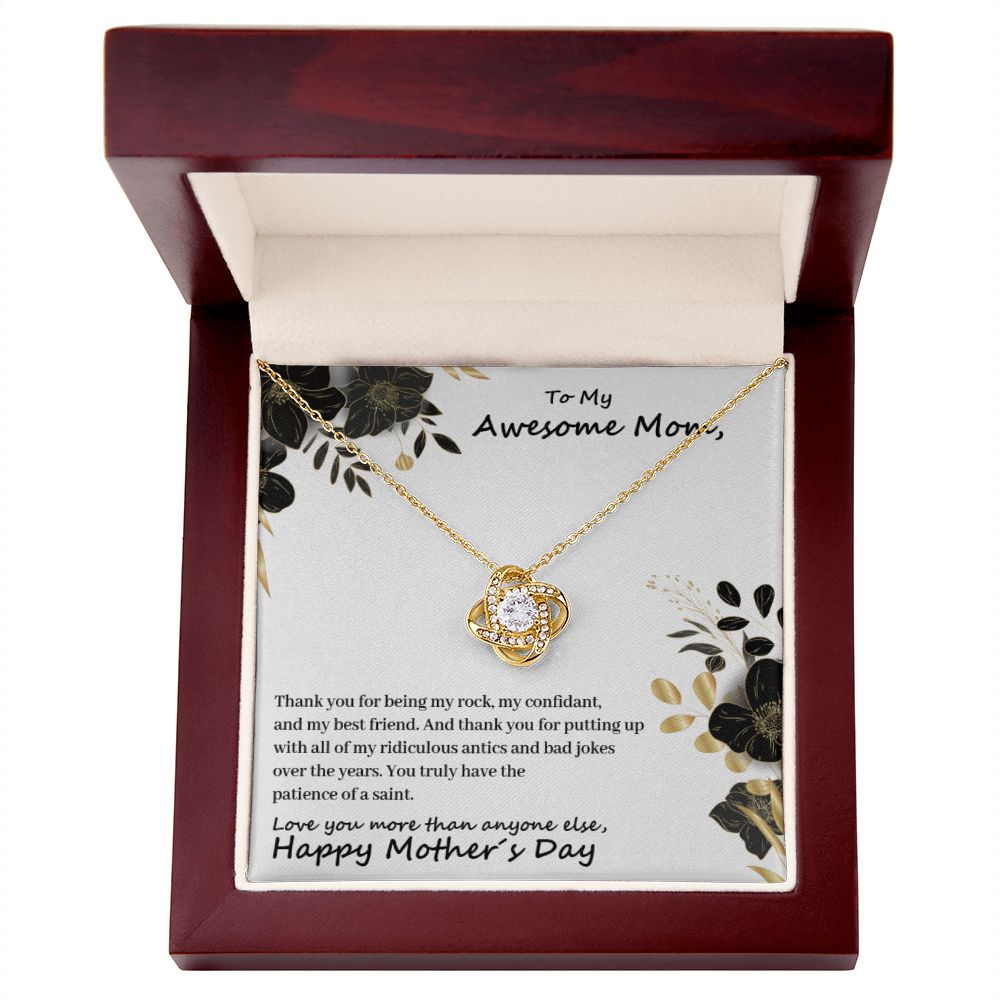 To My Mom - Thanks For Being My Rock - Premium Love Knot Necklace