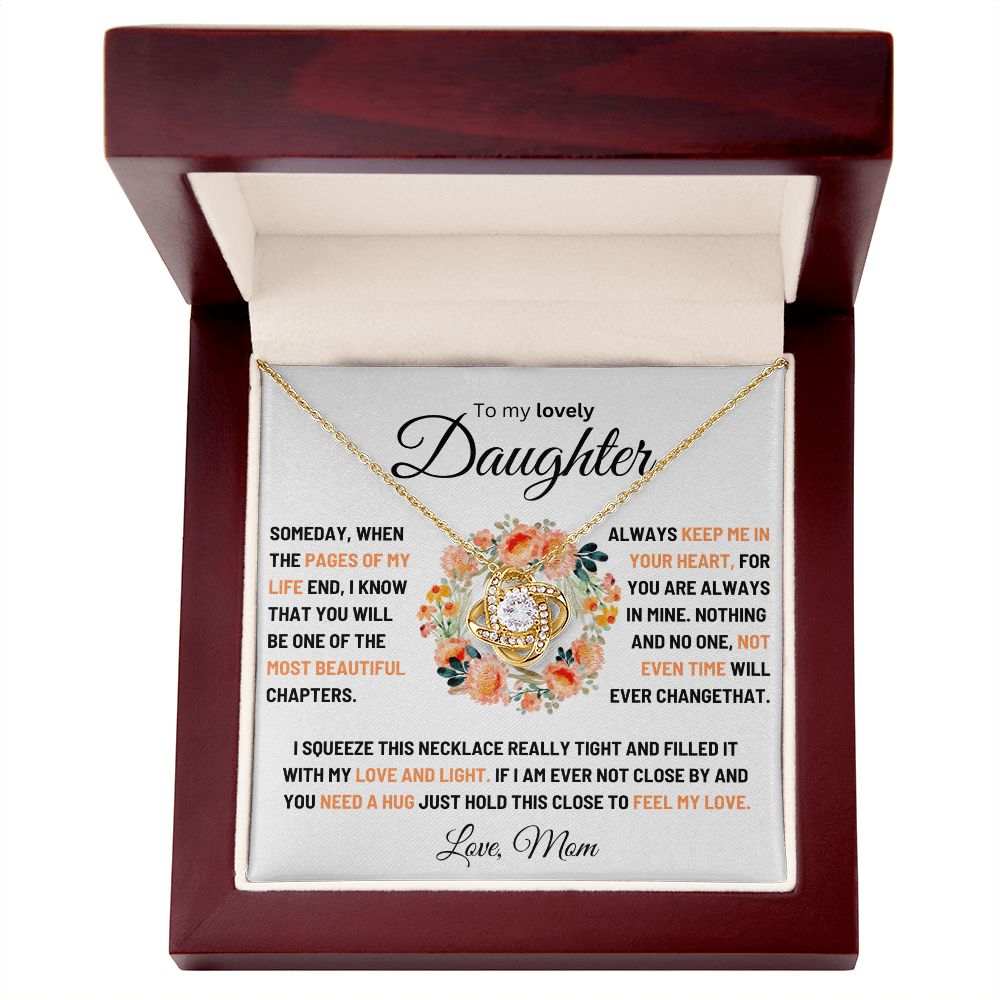 To My Lovely Daughter | Coral Wreath | Love Knot Necklace