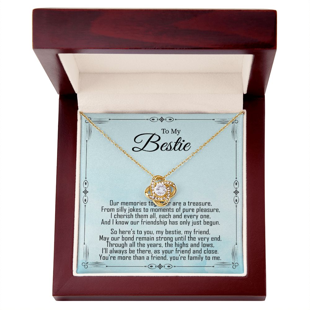 To My Bestie - Friendship Just Begun -  Premium Love Knot Necklace