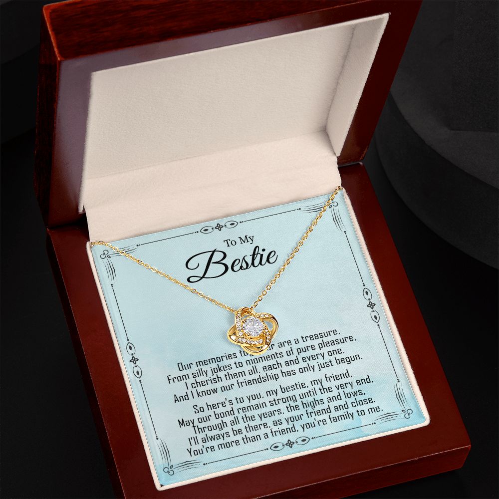 To My Bestie - Friendship Just Begun -  Premium Love Knot Necklace