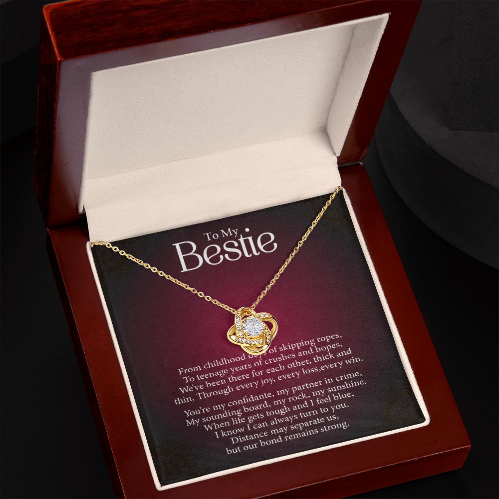 To My Bestie - Every Loss and Every Win -  Premium Love Knot Necklace