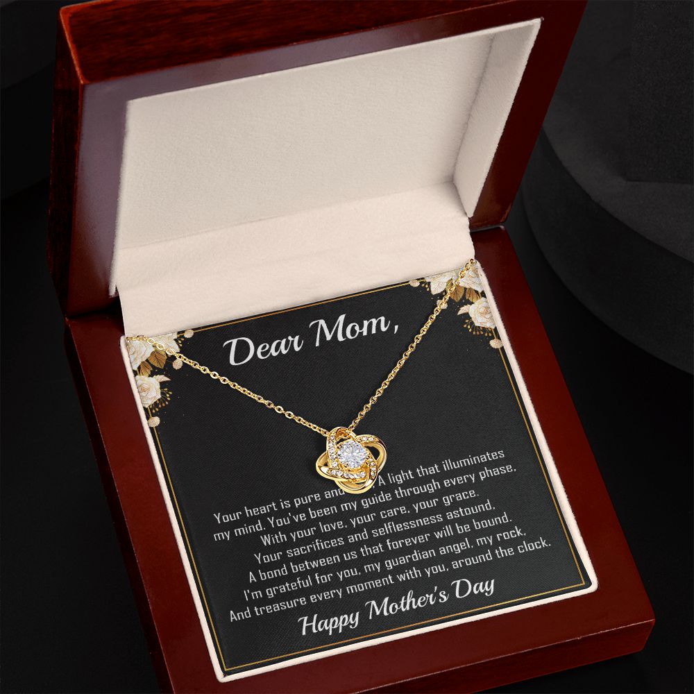 Dear Mom - Heart Pure and Kind -  Premium Love Knot Necklace