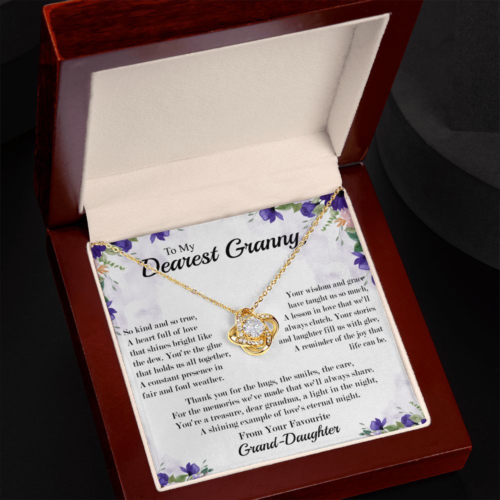 Dearest Granny - From Your Favorite Granddaughter -  Premium Love Knot Necklace