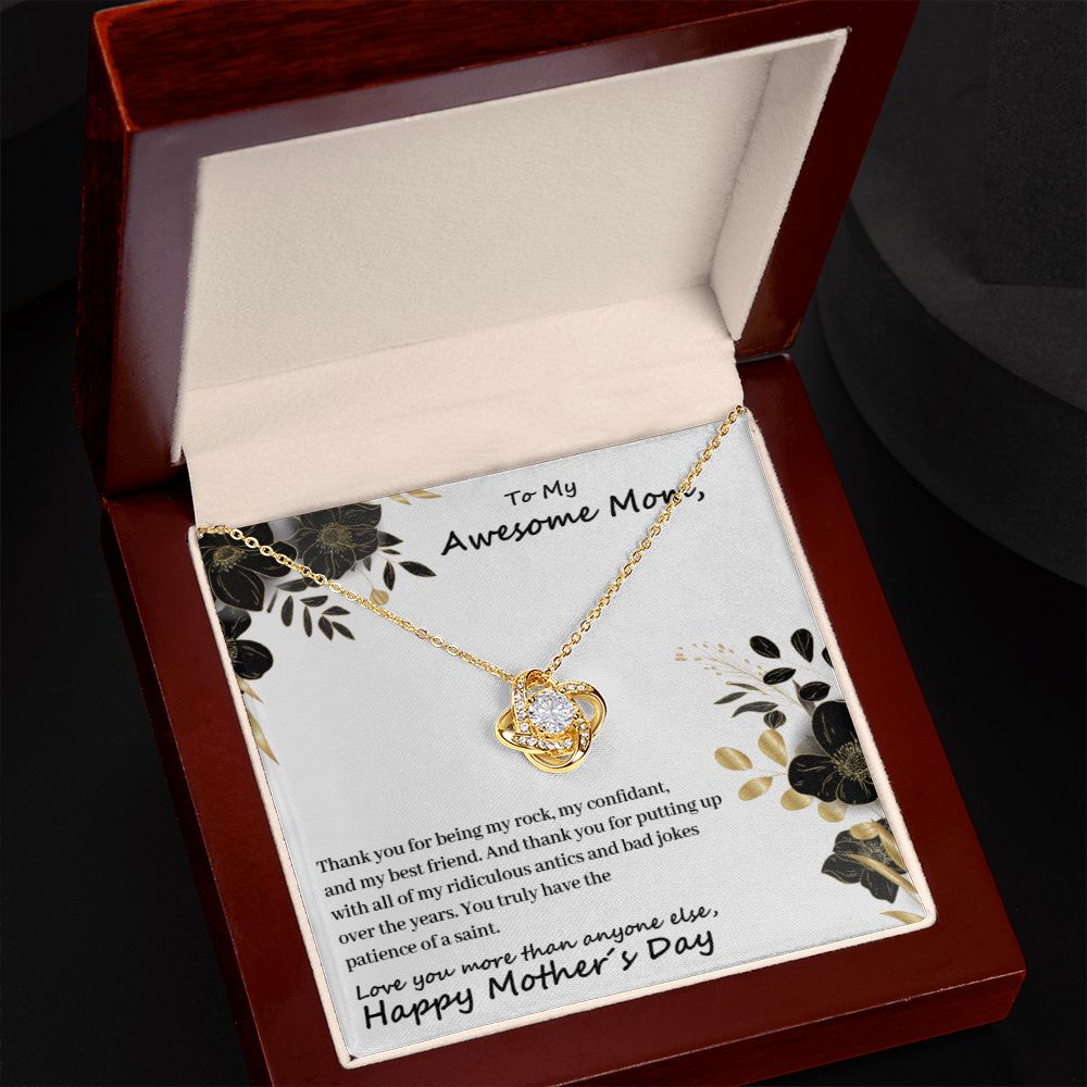 To My Mom - Thanks For Being My Rock - Premium Love Knot Necklace