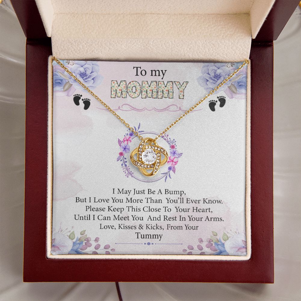 To My Mommy- Bump From Your Tummy - Premium Love Knot Necklace