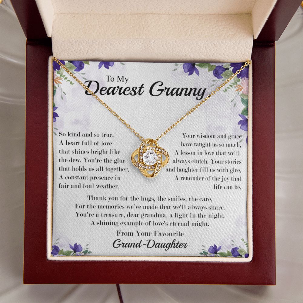 Dearest Granny - From Your Favorite Granddaughter -  Premium Love Knot Necklace