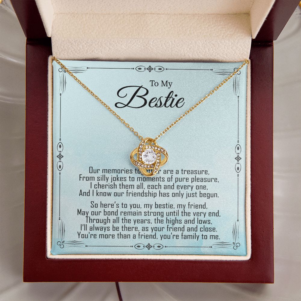 To My Bestie - Friendship Just Begun -  Premium Love Knot Necklace