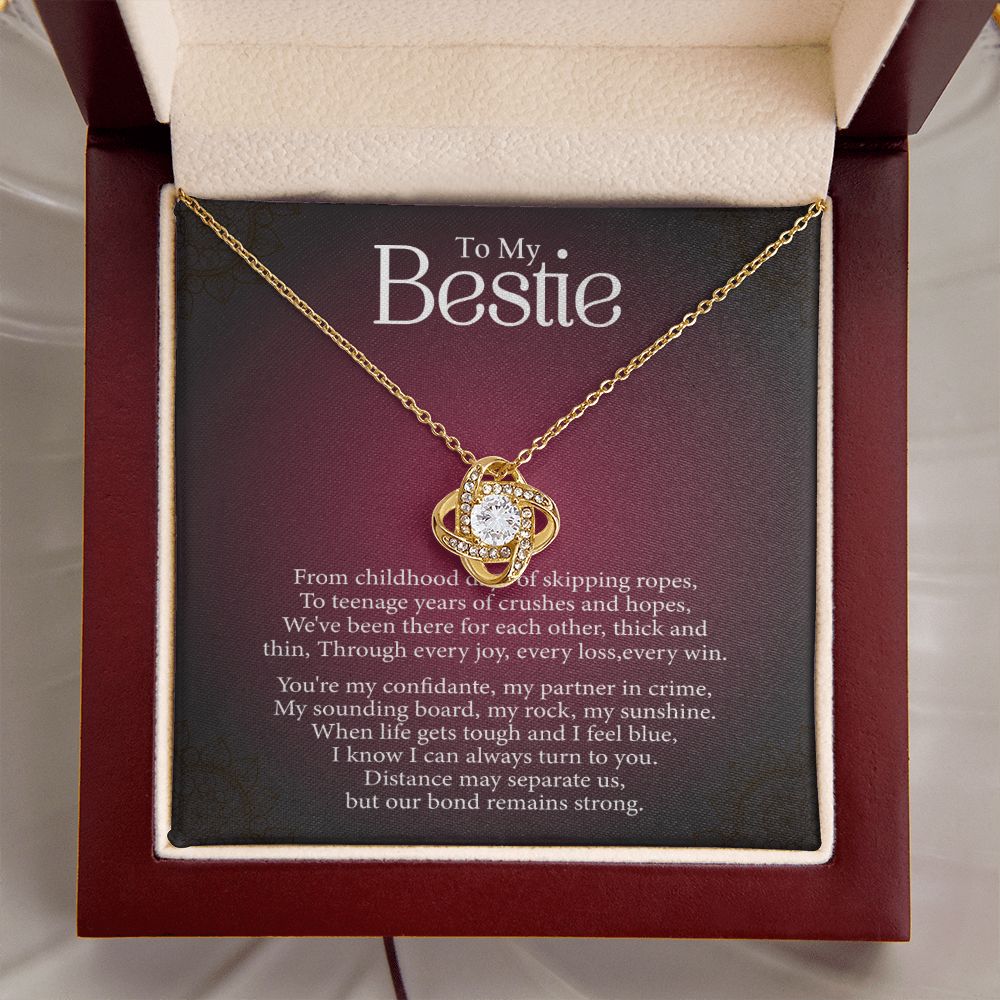 To My Bestie - Every Loss and Every Win -  Premium Love Knot Necklace