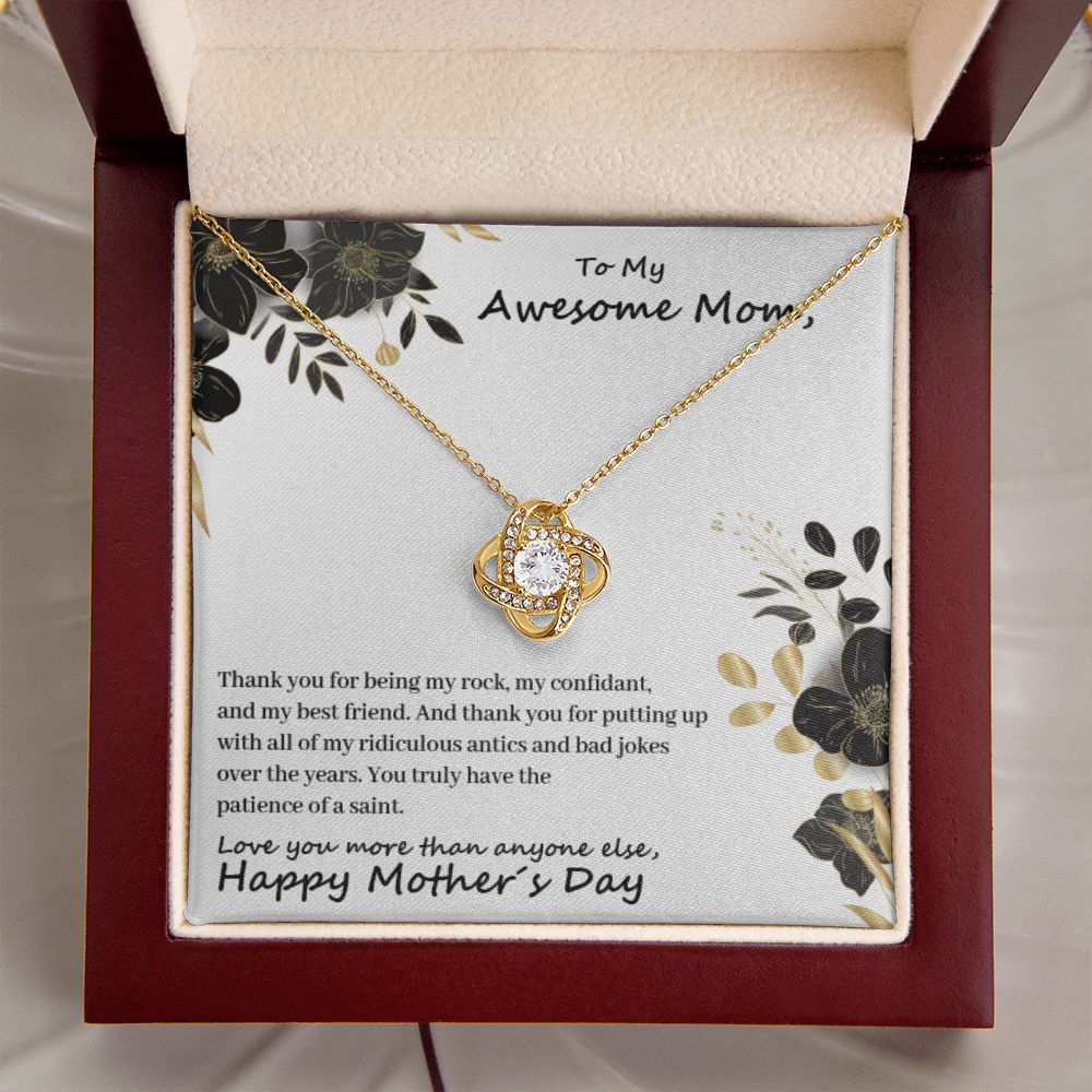To My Mom - Thanks For Being My Rock - Premium Love Knot Necklace