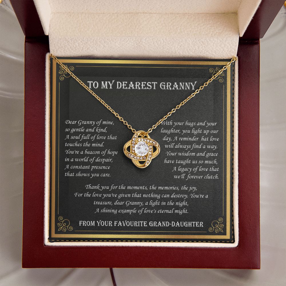 To My Granny - Shining Example of Love - Premium Love Knot Necklace