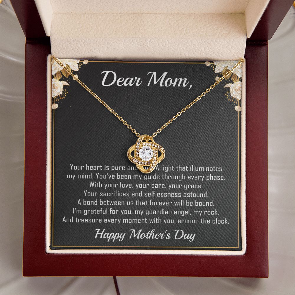 Dear Mom - Heart Pure and Kind -  Premium Love Knot Necklace