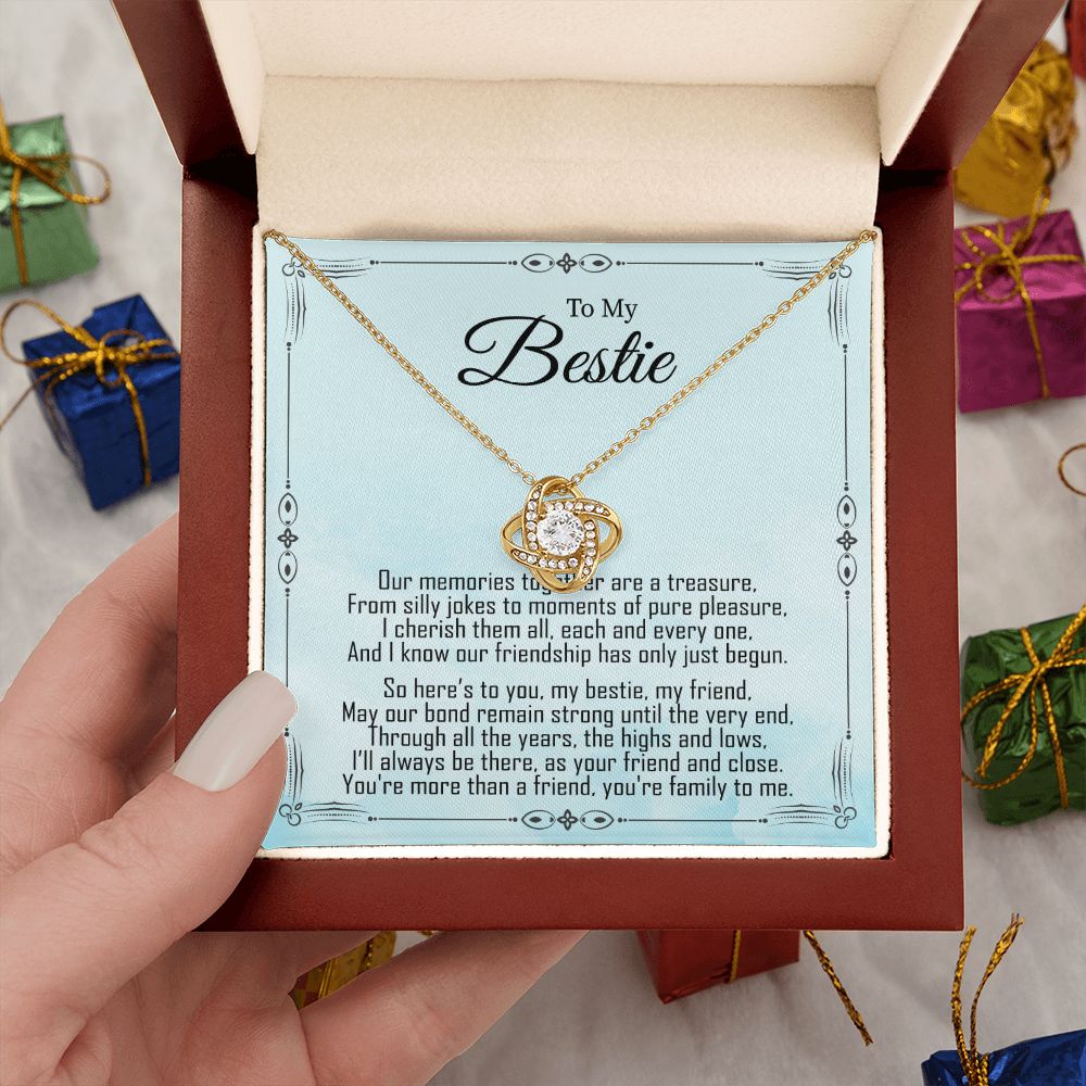 To My Bestie - Friendship Just Begun -  Premium Love Knot Necklace