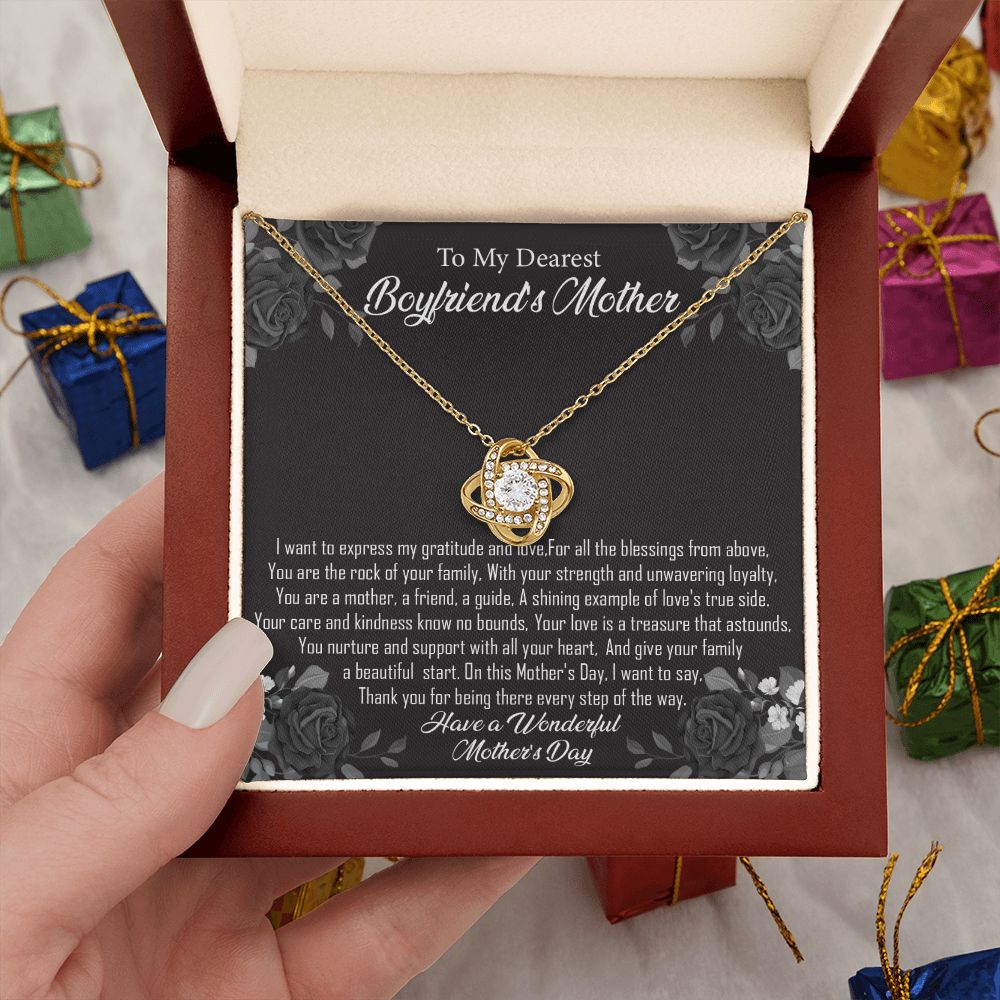 To My Boyfriends Mother - Kindness knows No Bounds -  Premium Love Knot Necklace