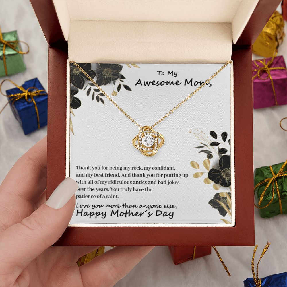 To My Mom - Thanks For Being My Rock - Premium Love Knot Necklace