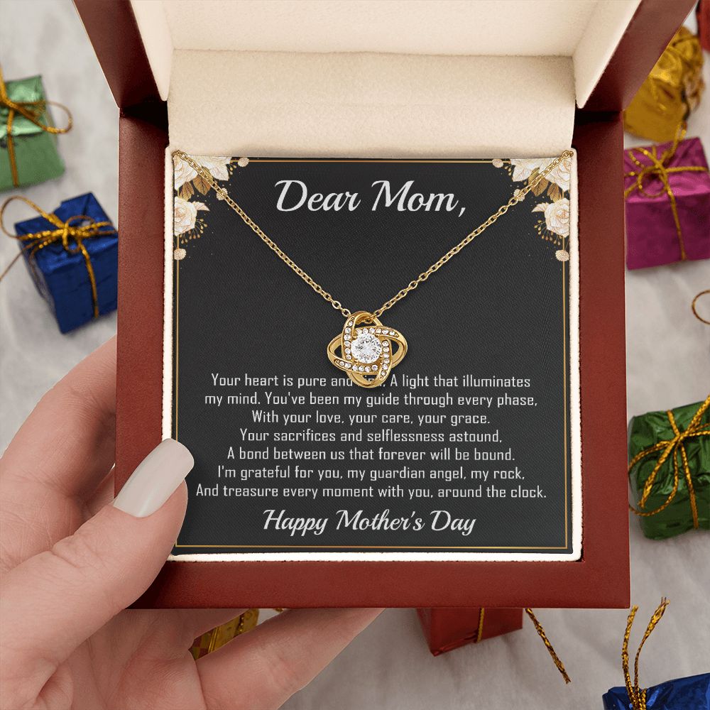 Dear Mom - Heart Pure and Kind -  Premium Love Knot Necklace