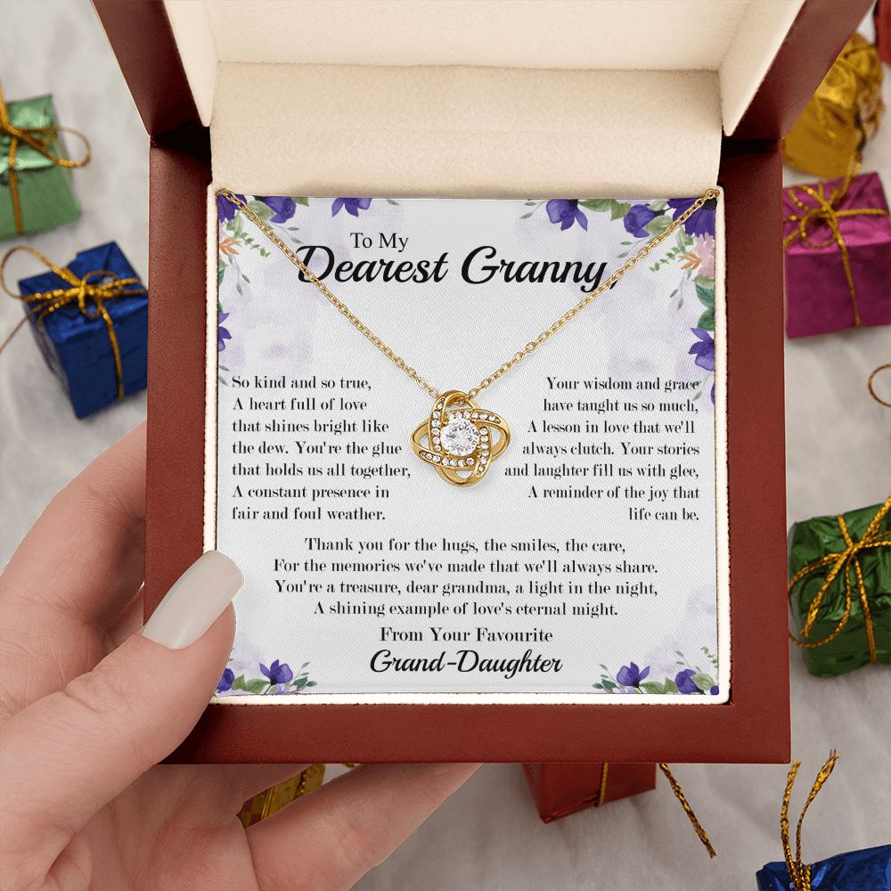 Dearest Granny - From Your Favorite Granddaughter -  Premium Love Knot Necklace