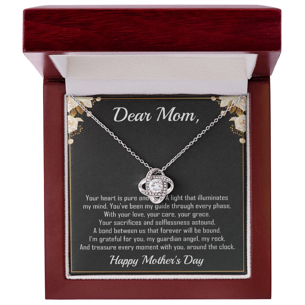 Dear Mom - Heart Pure and Kind -  Premium Love Knot Necklace