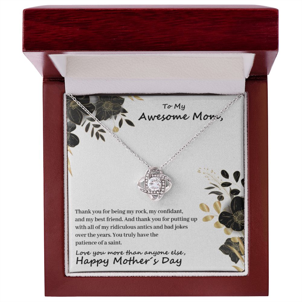 To My Mom - Thanks For Being My Rock - Premium Love Knot Necklace