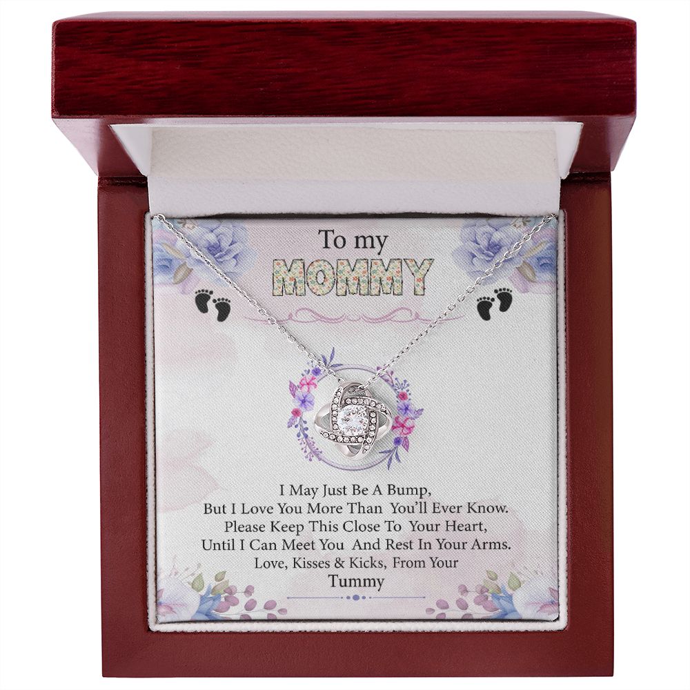 To My Mommy- Bump From Your Tummy - Premium Love Knot Necklace