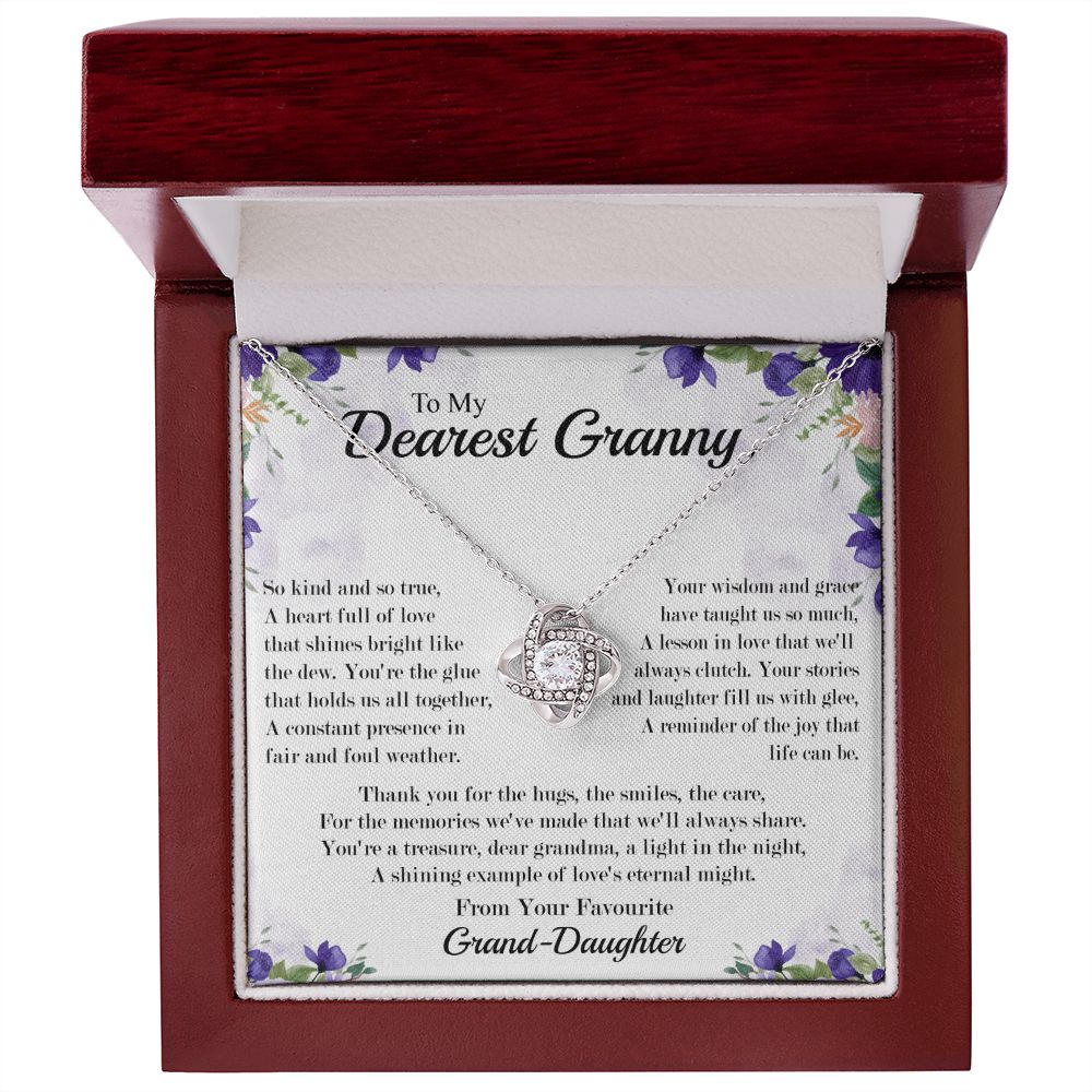 Dearest Granny - From Your Favorite Granddaughter -  Premium Love Knot Necklace