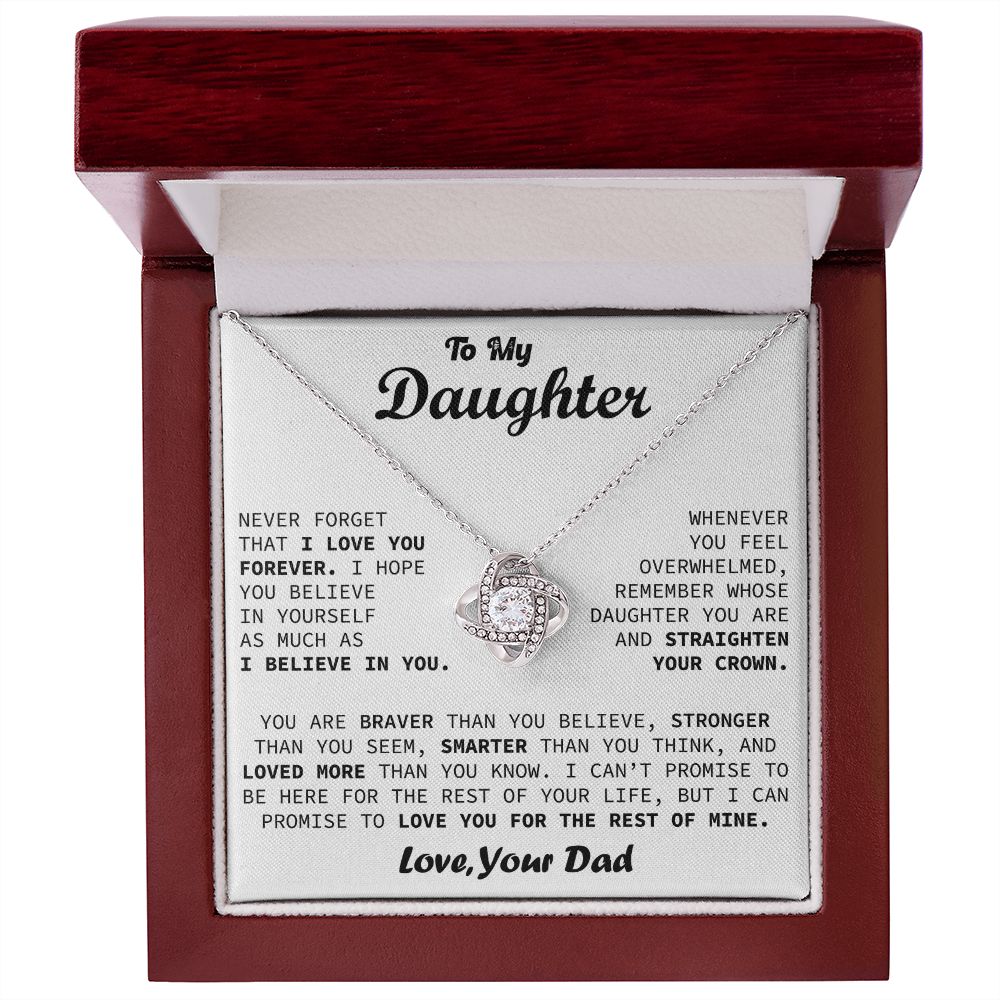 To My Daughter - Believe In Yourself - Love Knot Necklace