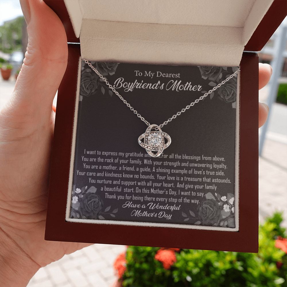 To My Boyfriends Mother - Kindness knows No Bounds -  Premium Love Knot Necklace