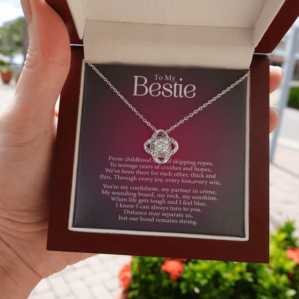 To My Bestie - Every Loss and Every Win -  Premium Love Knot Necklace