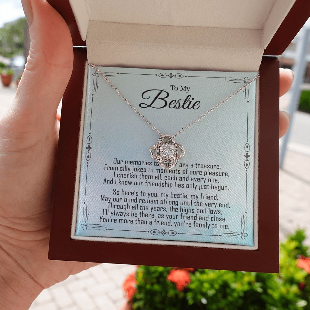 To My Bestie - Friendship Just Begun -  Premium Love Knot Necklace
