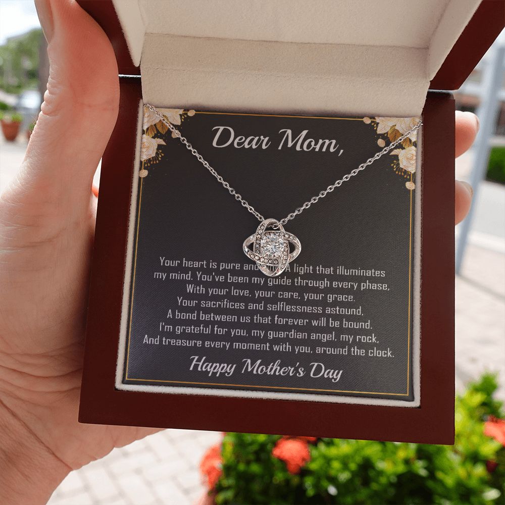 Dear Mom - Heart Pure and Kind -  Premium Love Knot Necklace