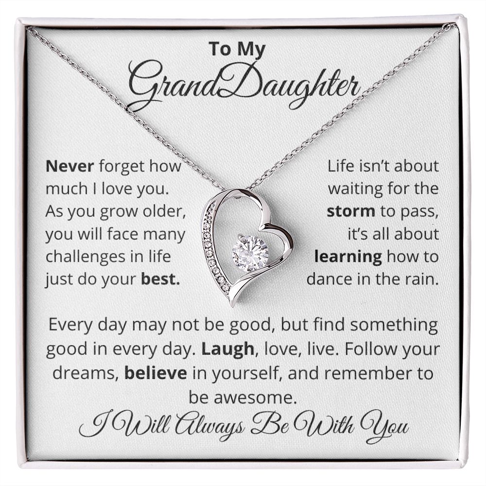 To My Granddaughter, I Will Always Be With You - Forever Love Necklace