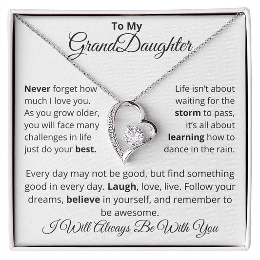 To My Granddaughter, I Will Always Be With You - Forever Love Necklace