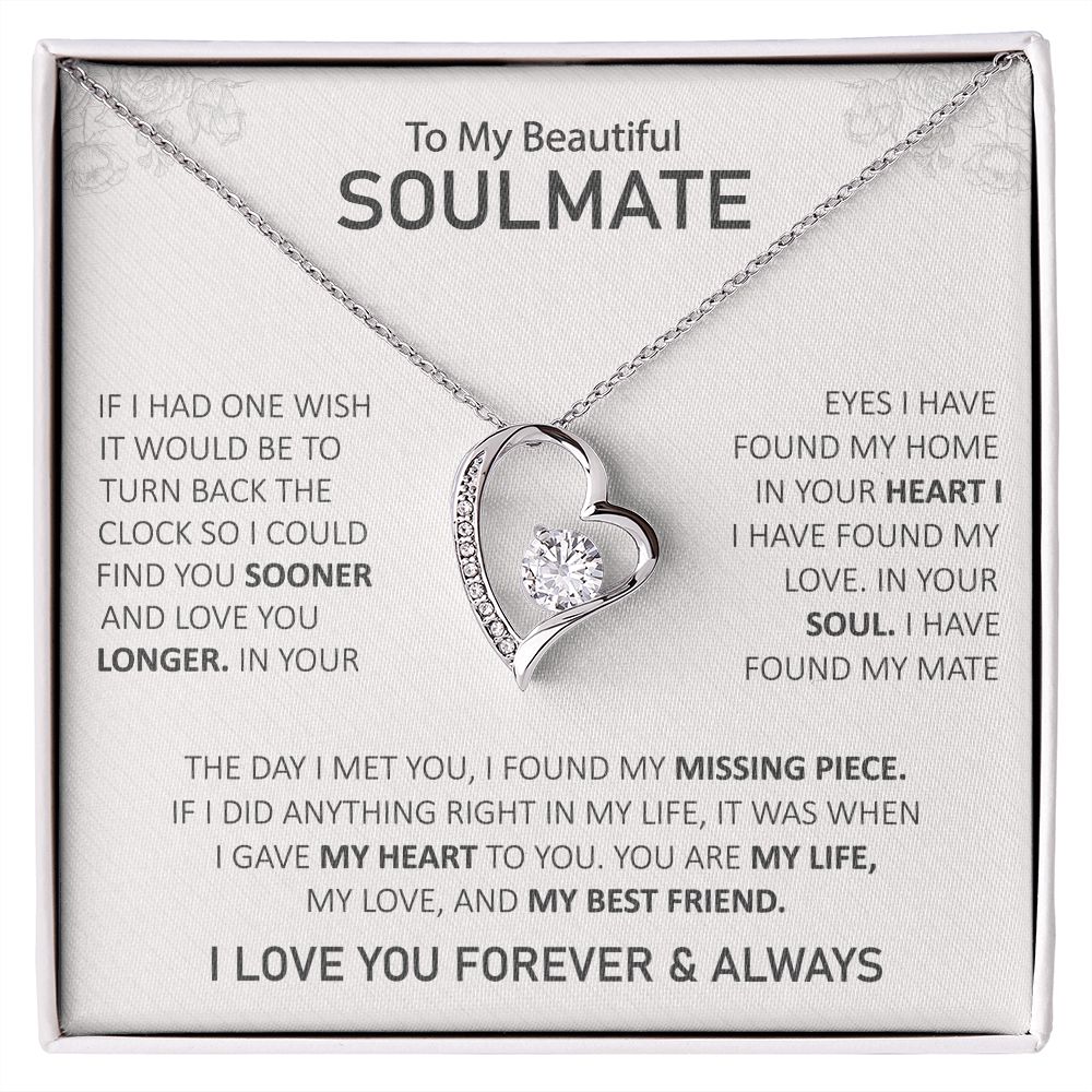 To My Beautiful Soulmate - In Your Eyes I Have Found My Home - Forever Love Necklace