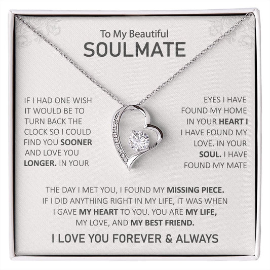 To My Beautiful Soulmate - In Your Eyes I Have Found My Home - Forever Love Necklace