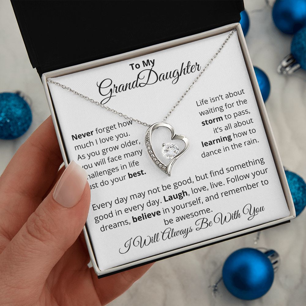 To My Granddaughter, I Will Always Be With You - Forever Love Necklace
