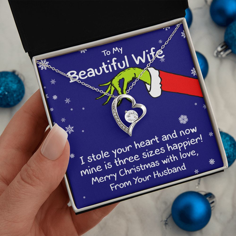 To My Wife (Grinch Holiday Card) - Necklace Gift Set