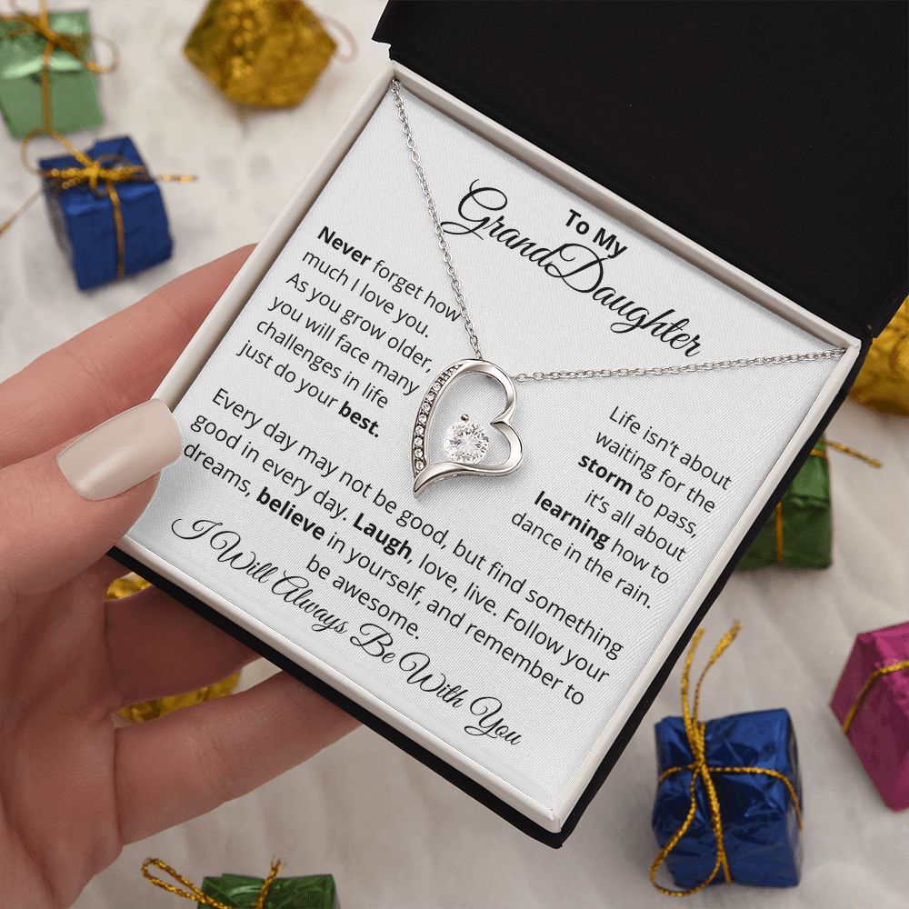 To My Granddaughter, I Will Always Be With You - Forever Love Necklace