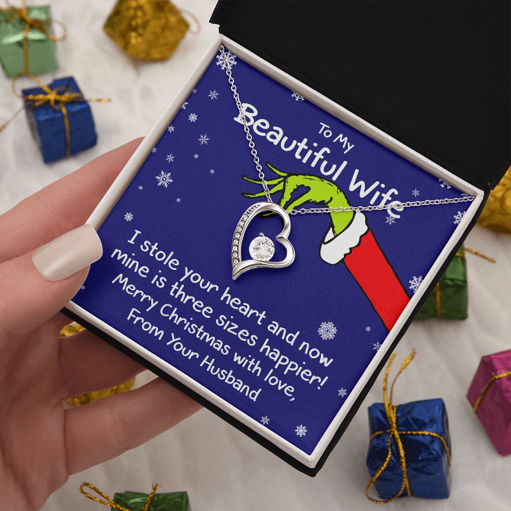 To My Wife (Grinch Holiday Card) - Necklace Gift Set