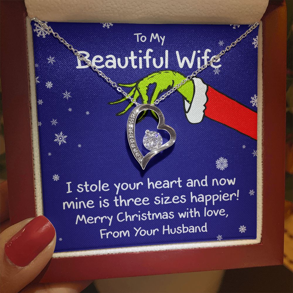 To My Wife (Grinch Holiday Card) - Necklace Gift Set