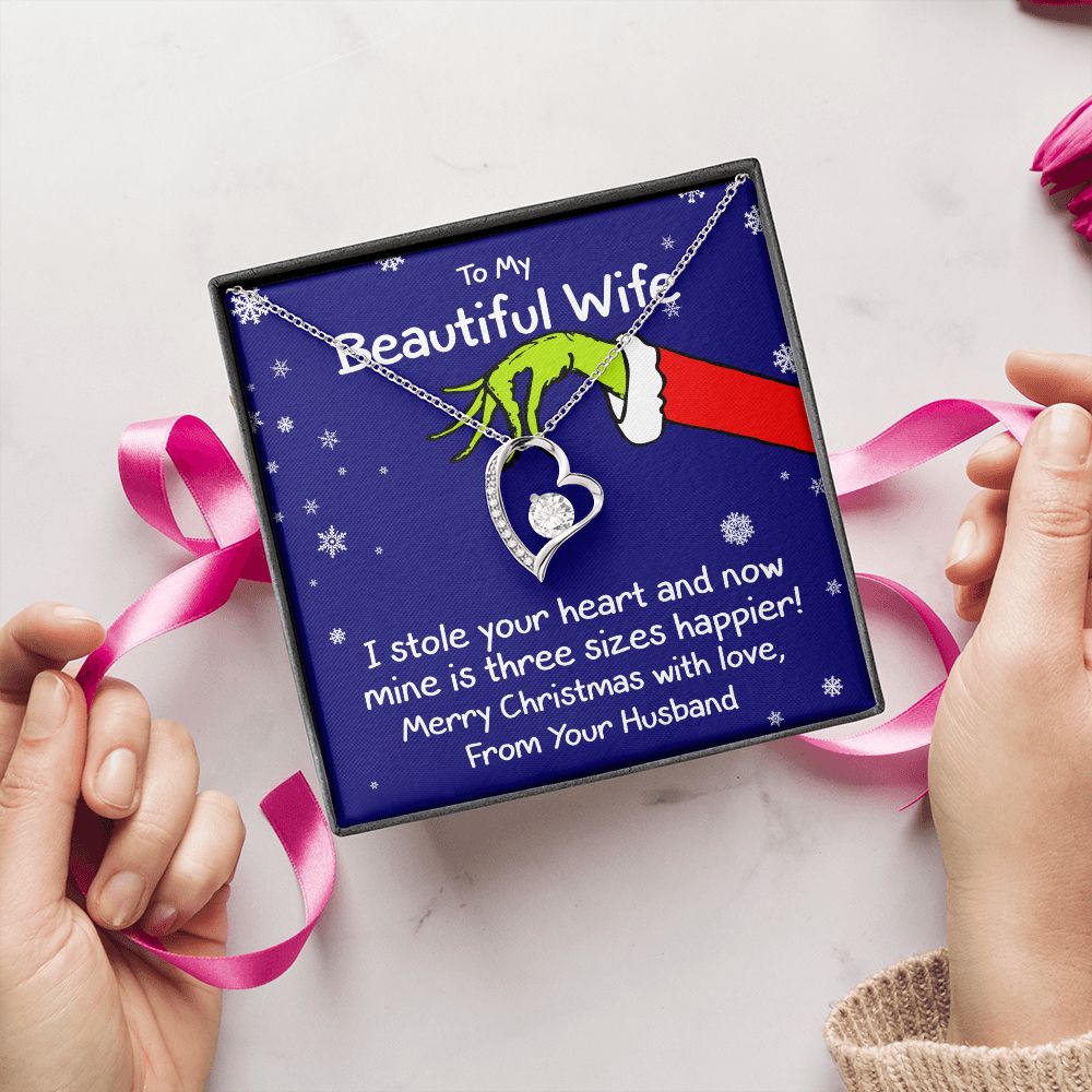 To My Wife (Grinch Holiday Card) - Necklace Gift Set