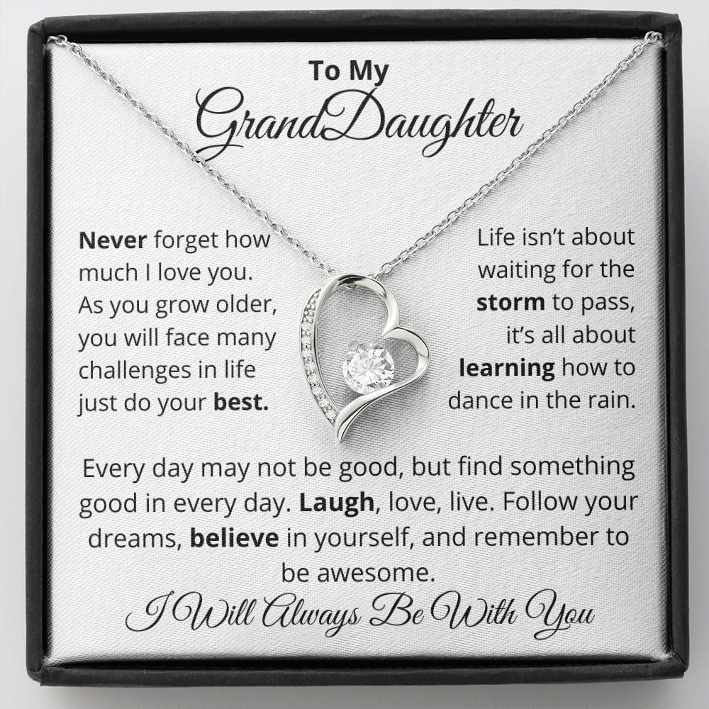 To My Granddaughter, I Will Always Be With You - Forever Love Necklace