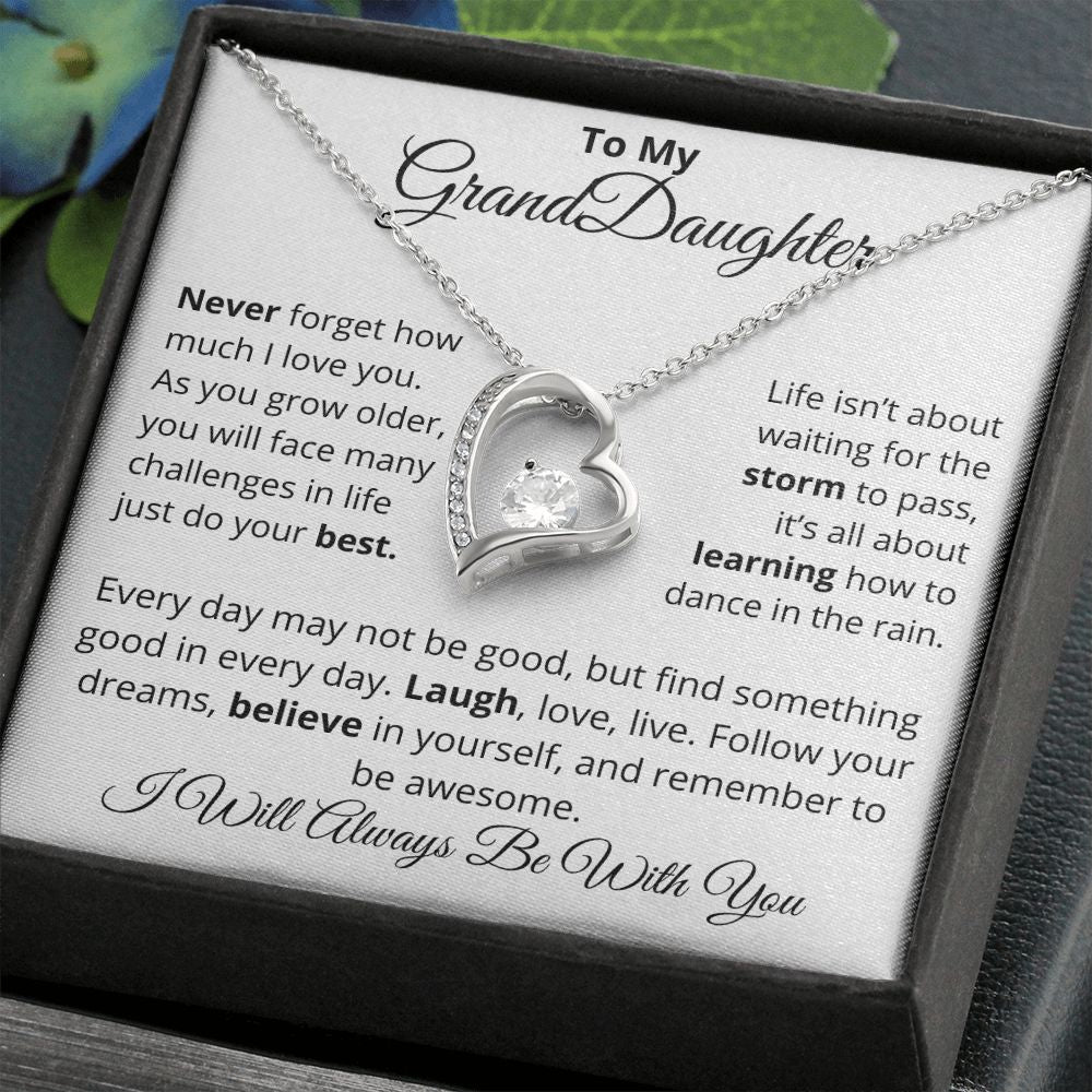 To My Granddaughter, I Will Always Be With You - Forever Love Necklace