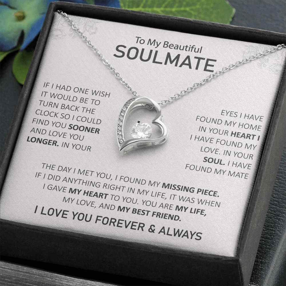 To My Beautiful Soulmate - In Your Eyes I Have Found My Home - Forever Love Necklace