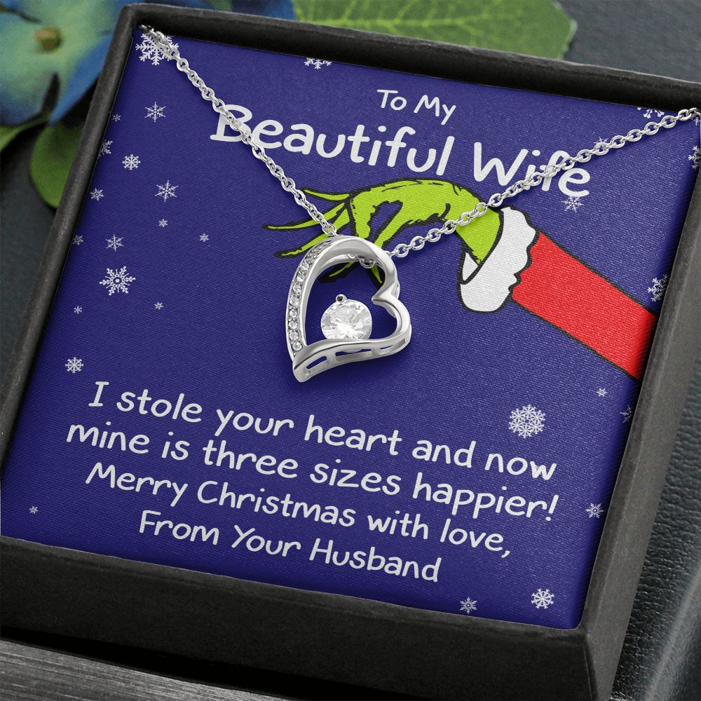 To My Wife (Grinch Holiday Card) - Necklace Gift Set