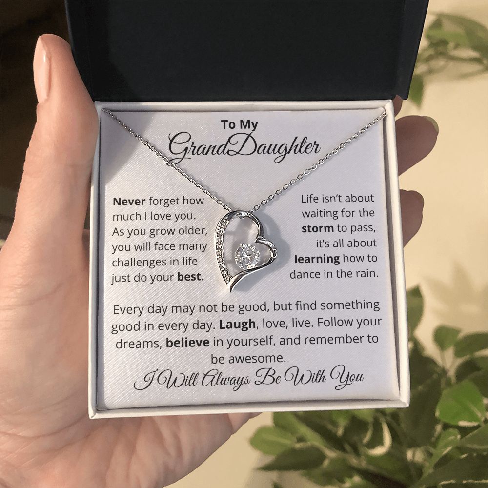 To My Granddaughter, I Will Always Be With You - Forever Love Necklace