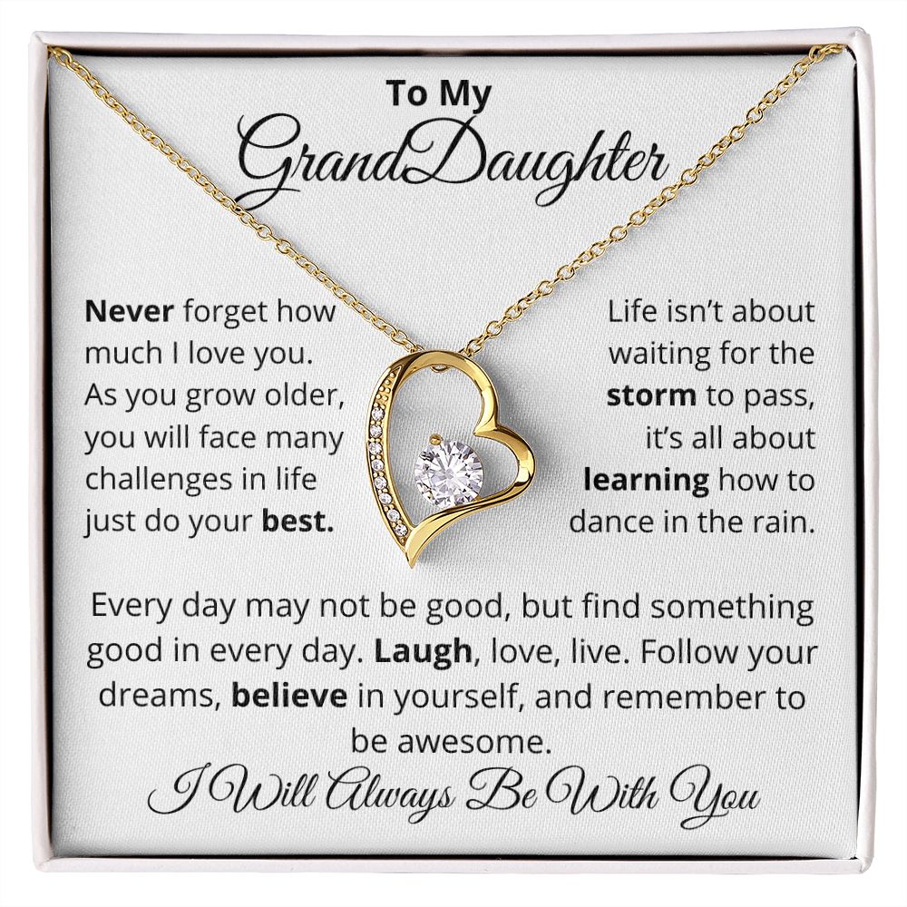 To My Granddaughter, I Will Always Be With You - Forever Love Necklace