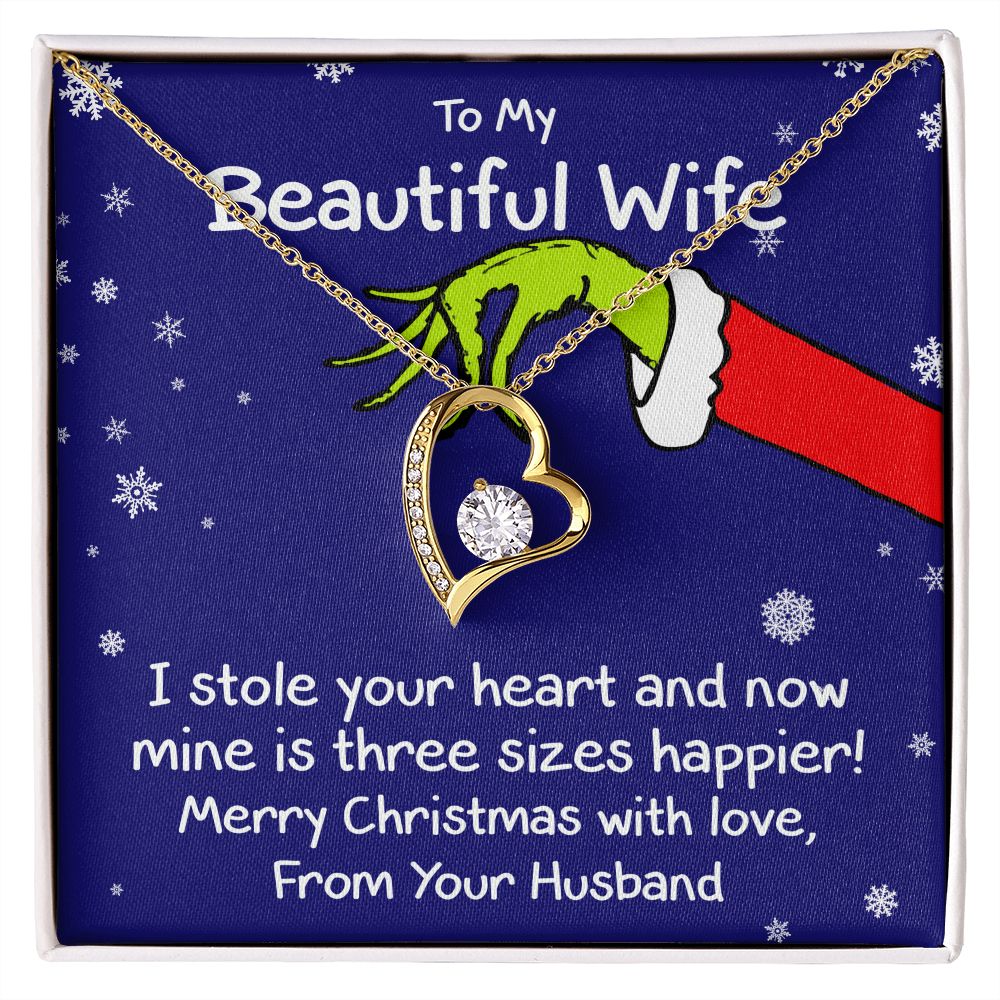 To My Wife (Grinch Holiday Card) - Necklace Gift Set
